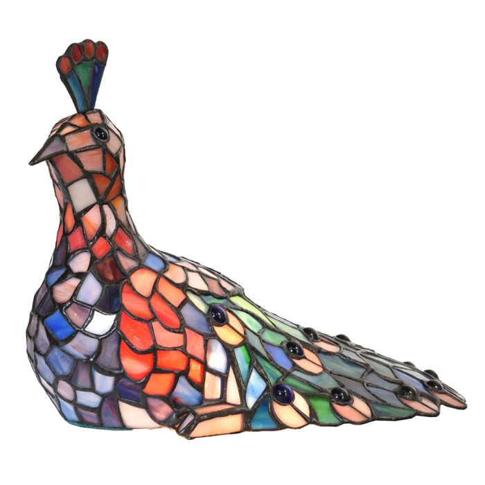 Table lamp Tiffany peacock 30x16x30 cm E14/max 1x25W - pcs