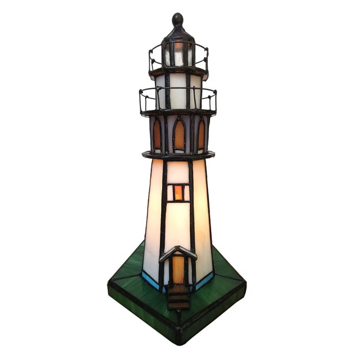 Table lamp Tiffany lighthouse 11x11x25 cm E14/max 1x25W - pcs     