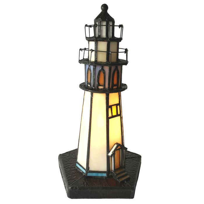 Table lamp Tiffany lighthouse Ø 12x28 cm E14/max 1x25W - pcs