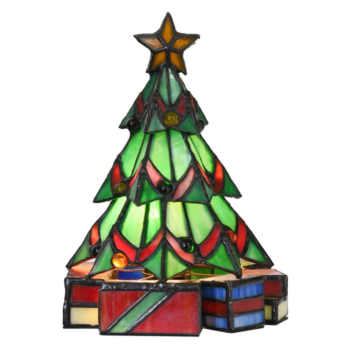 Table lamp Tiffany Christmas tree 17x17x23 cm E14/max 1x25W - pcs     