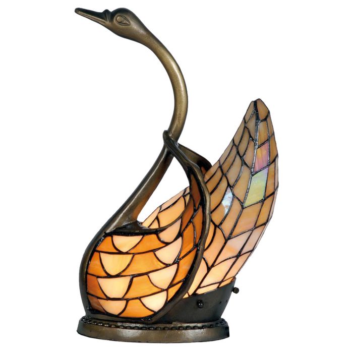 Table lamp Tiffany swan 30x20x45 cm E14/max 1x40W - pcs