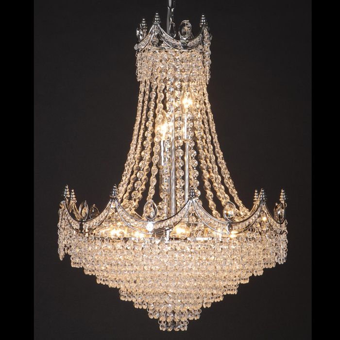 Chandelier chroom compleet Ø 50x72/190 cm E14/max 12x40W - pcs