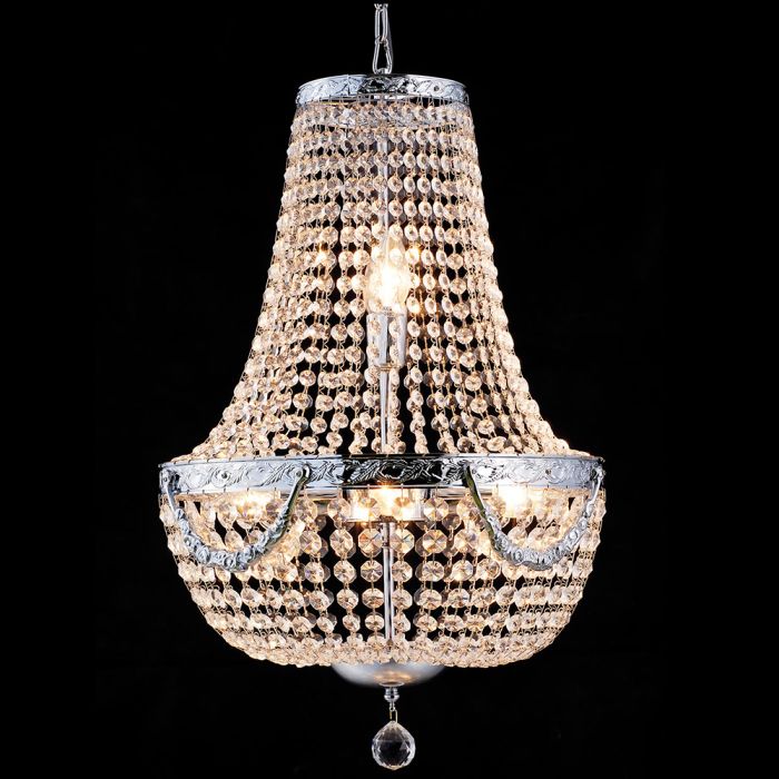 Chandelier chroom Ø 40x64/184 cm E14/max 6x40W - pcs