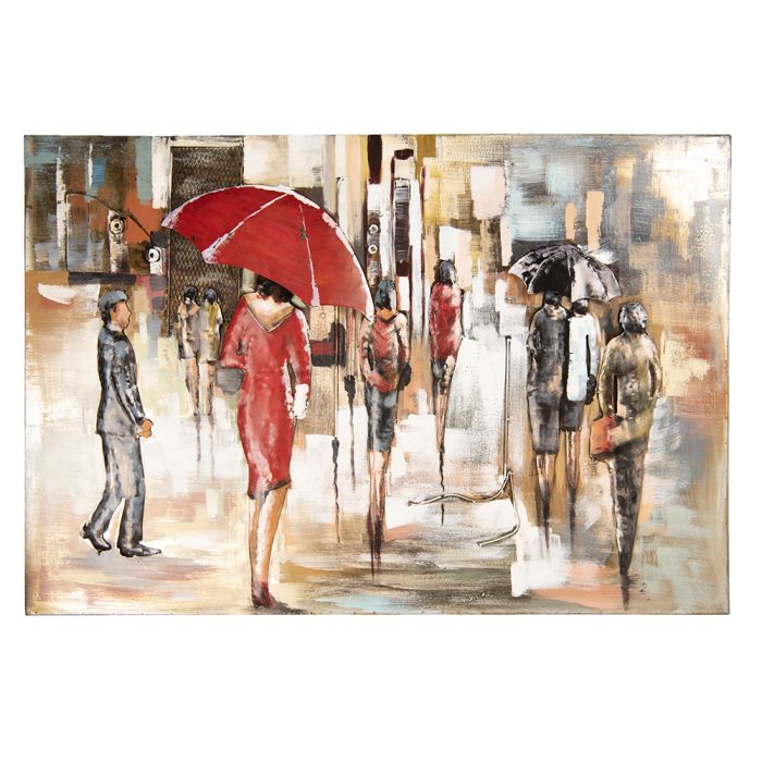 Wall Art rain scene 120x5x80 cm - pcs