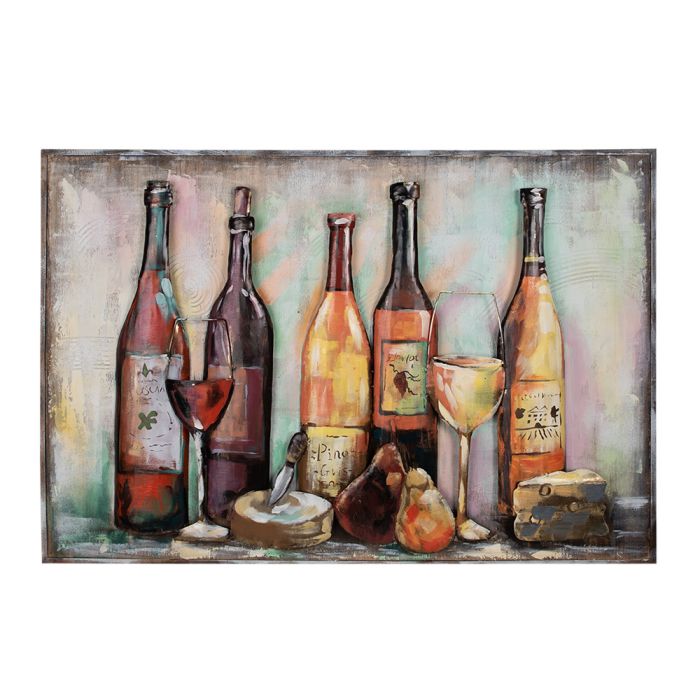 Wall Art wine bottles 120x6x80 cm - pcs     