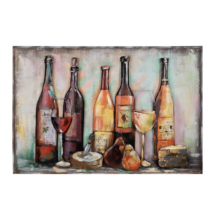 Wall Art wine bottles 120x6x80 cm - pcs