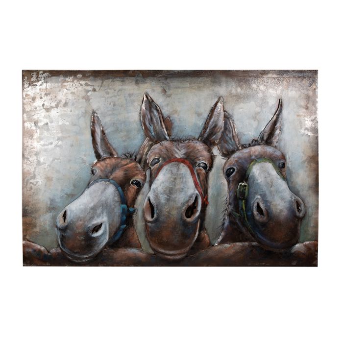 Wall Art donkeys 120x6x80 cm - pcs