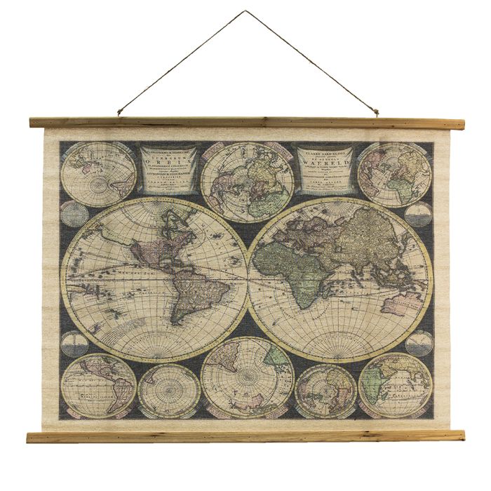 Wall chart world map 100x2x76 cm - pcs