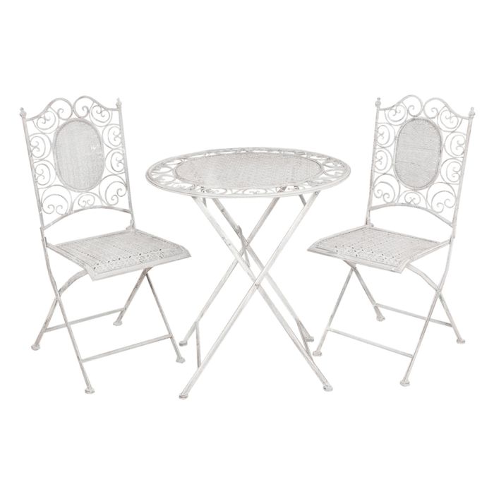 Table + 2 chairs Ø 70x75 / 41x48x95 cm (2) - set (3)