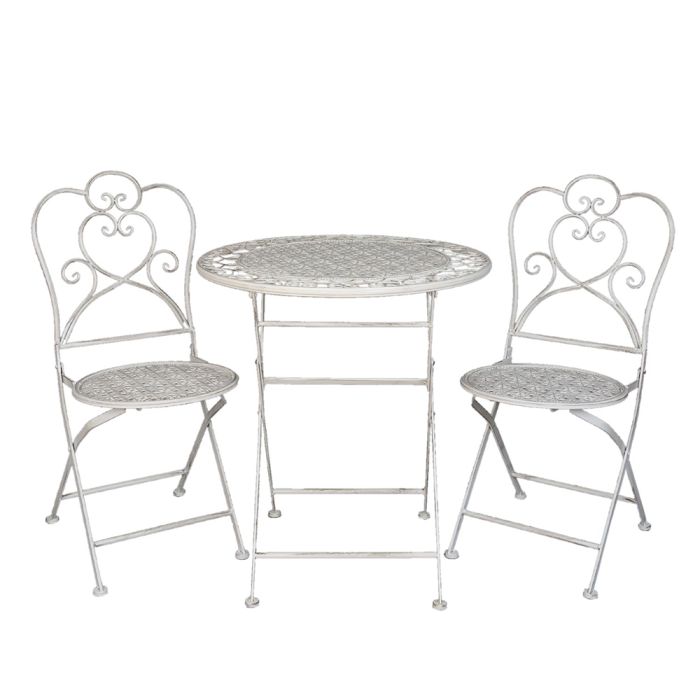 Table + 2x Chairs Ø 70x75 / 42x39x93 cm (2) - set (3)