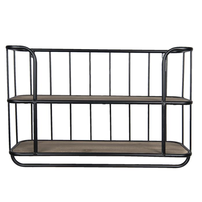 Wall rack iron and wood 66x20x44 cm - pcs