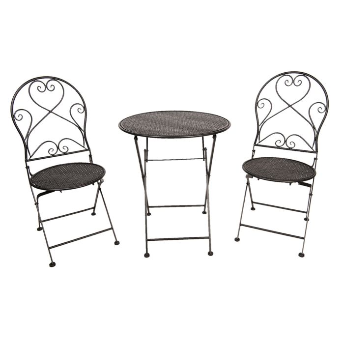 Table + 2x Chair Ø 60x70 / 40x40x92 cm (2) - set (3)