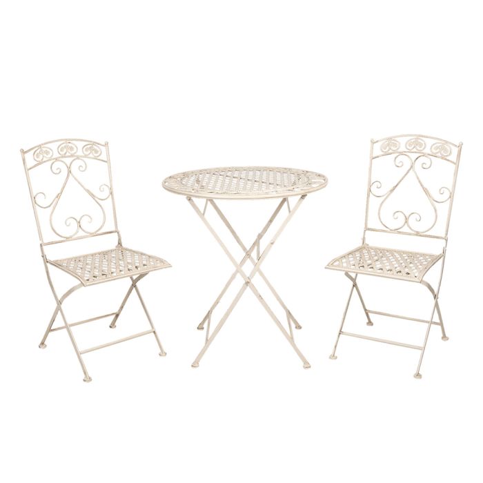 Table + 2x Chairs Ø 70x76 / 39x48x91 cm (2) - set (3)