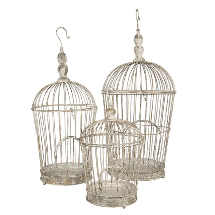 Decoration birdcage (3) Ø 36x81 / Ø 31x72 / Ø 26x44 cm - set (3)