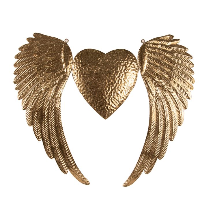 Decoration wings with heart 74x1x63 cm - pcs