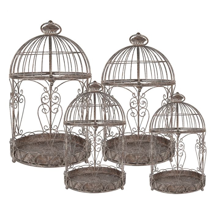 Decoration birdcage (4) Ø 39x72/Ø 33x64/Ø 27x53/Ø 22x49 cm - set (4)