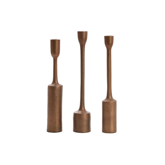 Candle holder S/3 max Ø6,5x35,5 cm TRESCALES brown bronze