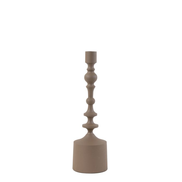 Candle stick Ø10x34 cm SHEVA matt brown