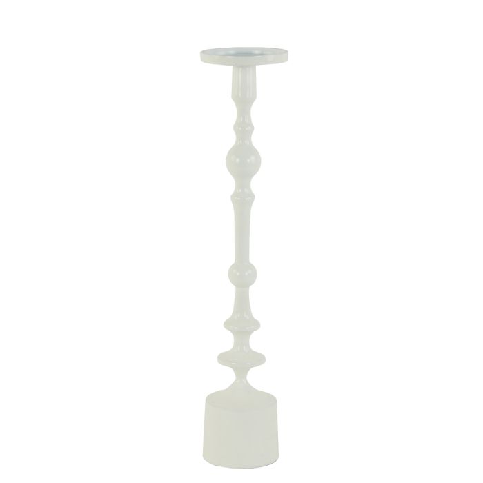 Candle holder Ø11x54 cm SHEVA shiny white