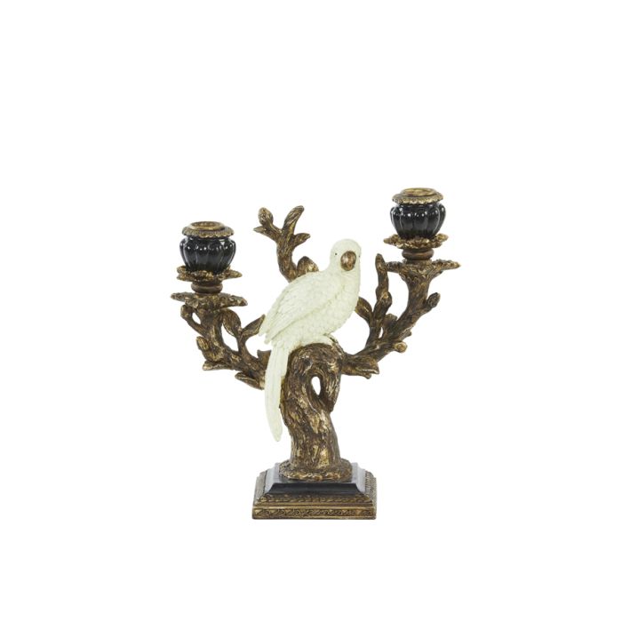 Candle stick 2L 23x10x26 cm NYASA antique bronze-black-cream