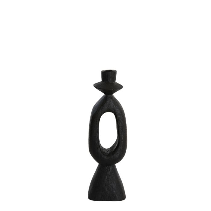 Candle holder 11x11x36 cm DJANGO wood matt black