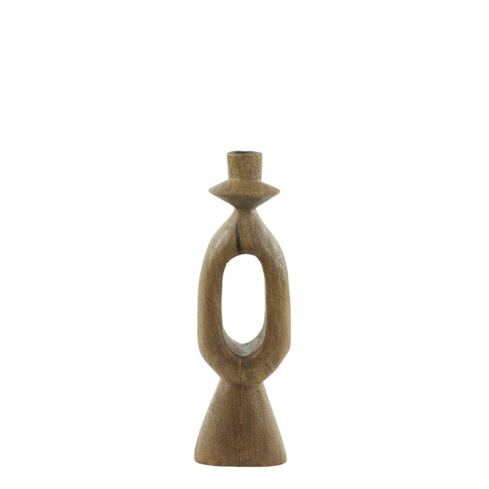 Candle stick 11x11x36 cm DJANGO wood matt brown