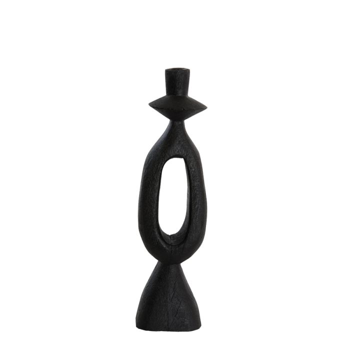 Candle holder 13x13x43 cm DJANGO wood matt black