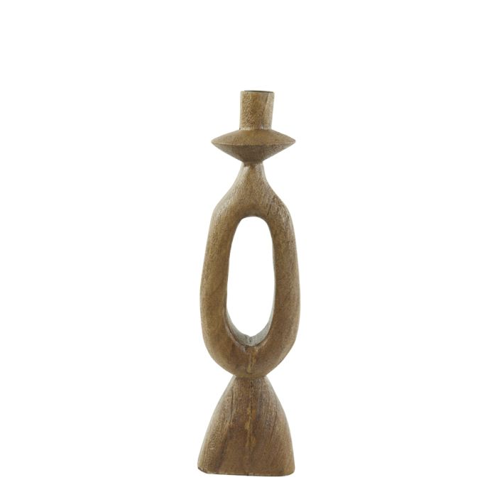 Candle stick 13x13x43 cm DJANGO wood matt brown