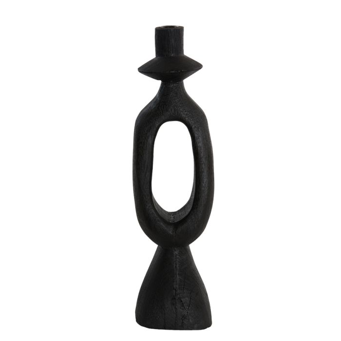 Candle holder 14x14x50 cm DJANGO wood matt black