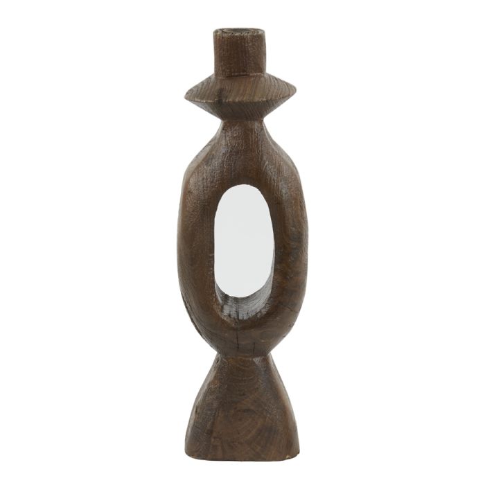 Candle stick 14x14x50 cm DJANGO wood matt russet