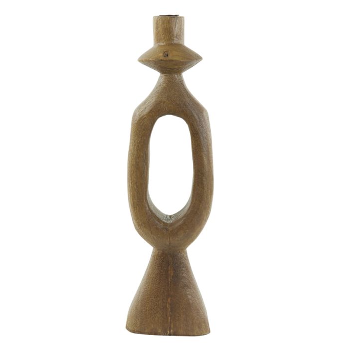 Candle stick 14x14x50 cm DJANGO wood matt brown