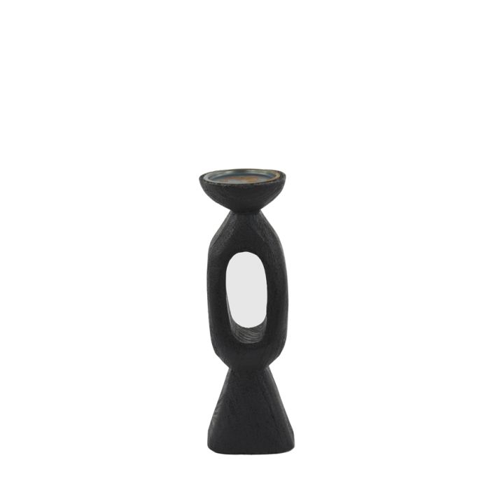 Candle holder 11x11x36 cm DJANGO wood matt black