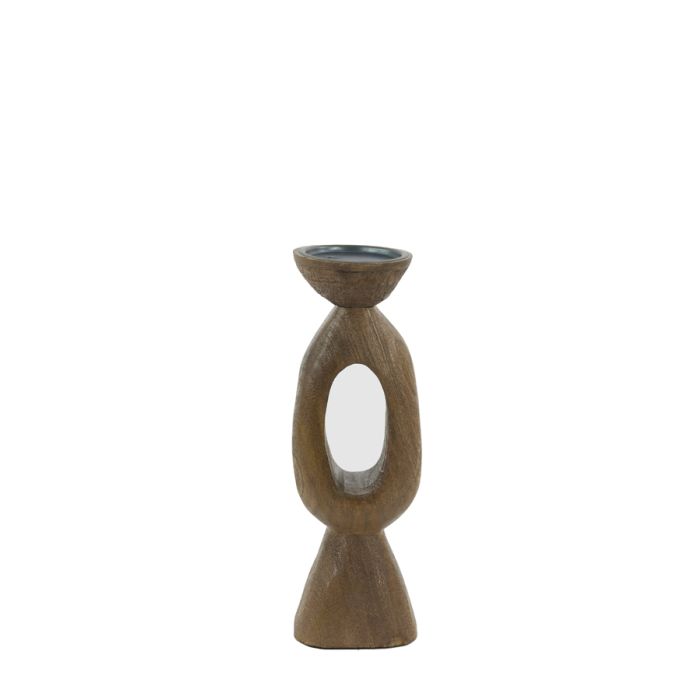 Candle holder 11x11x36 cm DJANGO wood matt brown