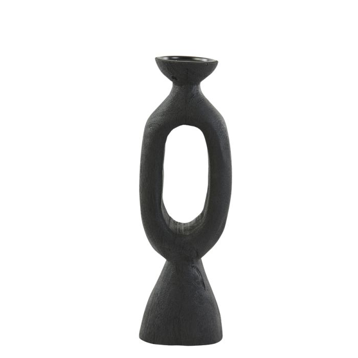 Candle holder 14x12x45 cm DJANGO wood matt black