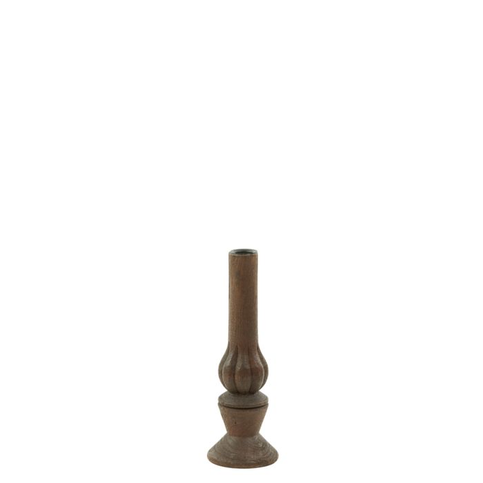 Candle stick Ø9x25 cm TAVOLA wood matt russet