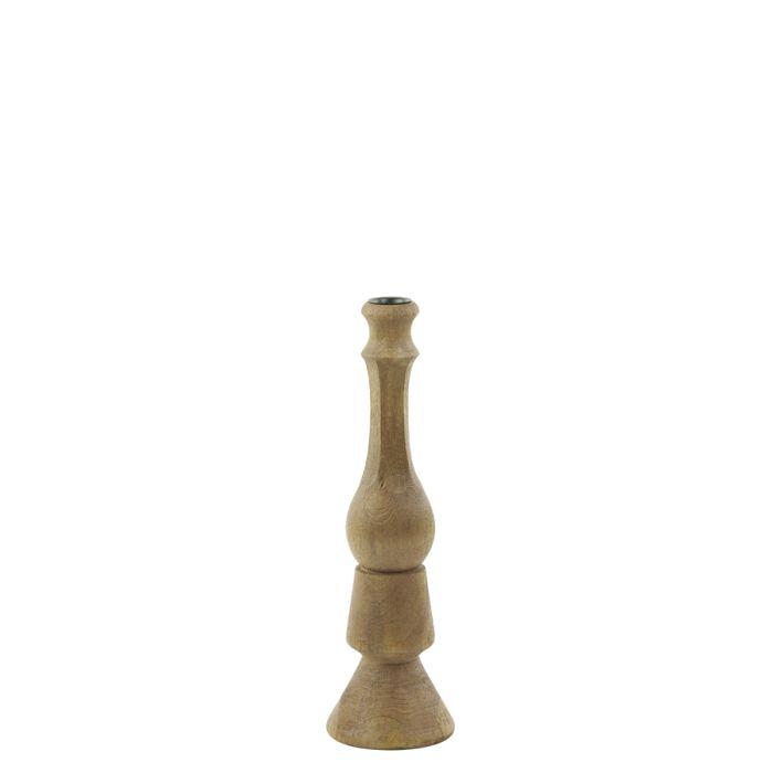 Candle stick Ø10x33 cm TAVOLA wood matt brown