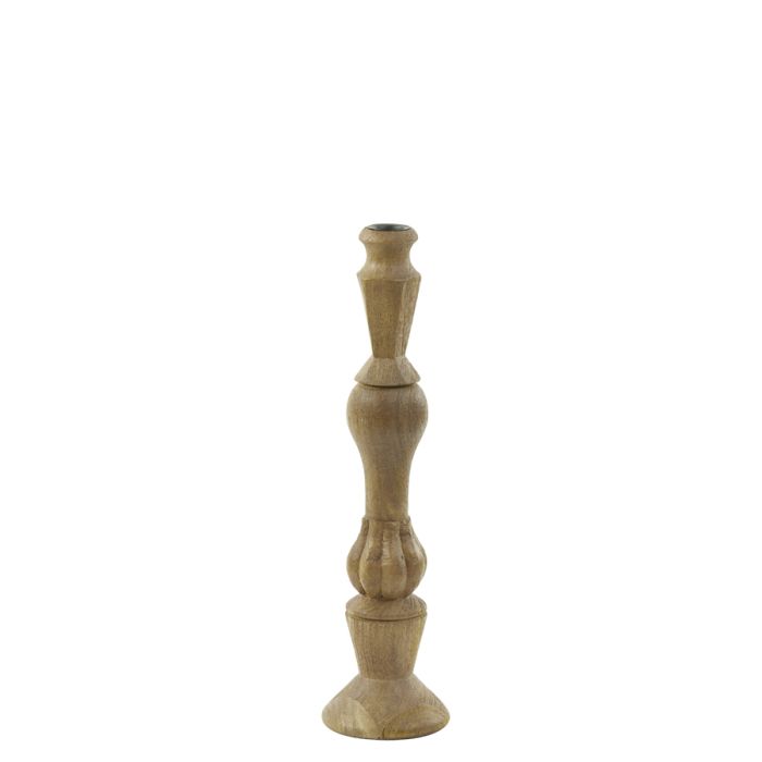 Candle stick Ø10x38 cm TAVOLA wood matt brown