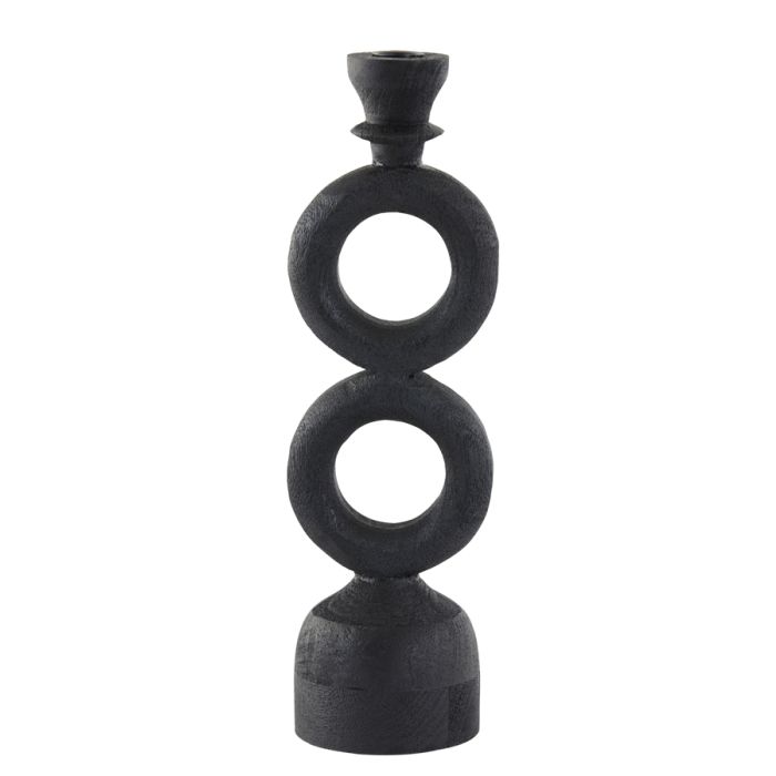 Candle stick 13x13x42 cm ADRITA wood matt black