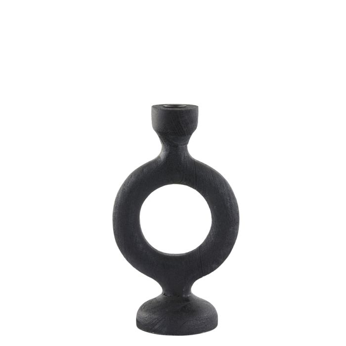 Candle stick 18x11x32 cm ADRITA wood matt black