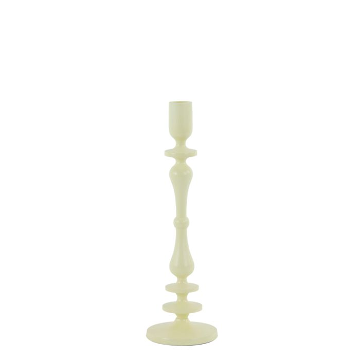 Candle stick Ø10x35 cm YAHVI matt light yellow