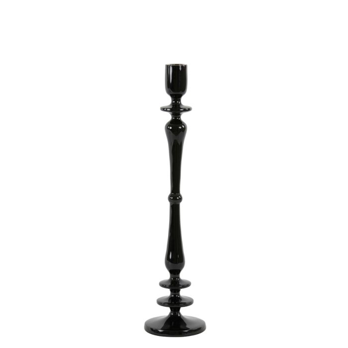 Candle stick Ø10x45 cm YAHVI shiny black