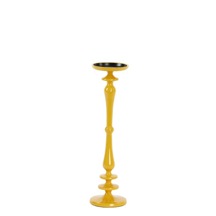 Candle holder Ø11x40 cm YAHVI shiny ocher yellow