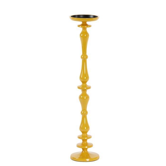 Candle holder Ø11x51 cm YAHVI shiny ocher yellow