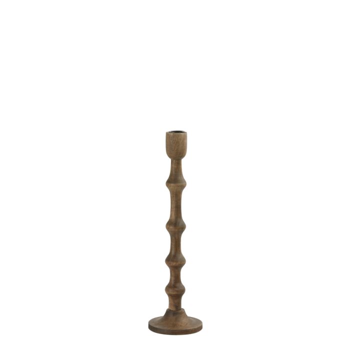 Candle stick Ø11x40 cm TAKINO wood matt dark brown