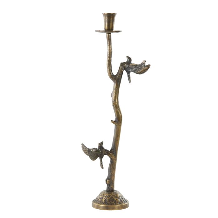 Candle stick 18x10x49,5 cm BIRD antique bronze