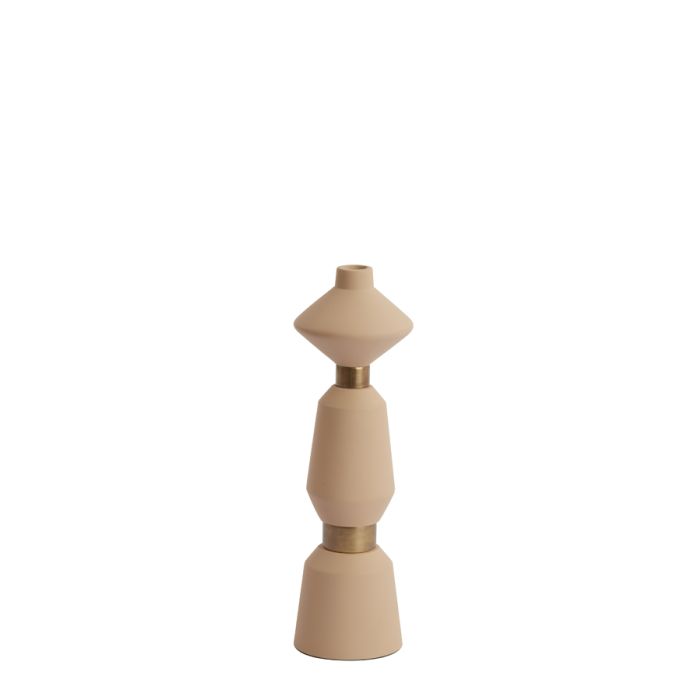 Candle stick Ø11x35 cm ILVAR matt beige+antique bronze