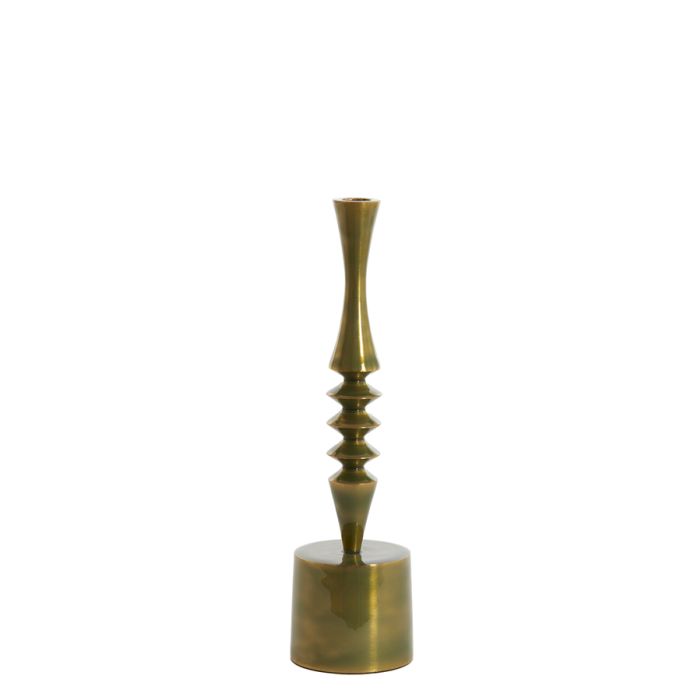 Candle stick Ø10x35 cm MISTRY shiny green gold