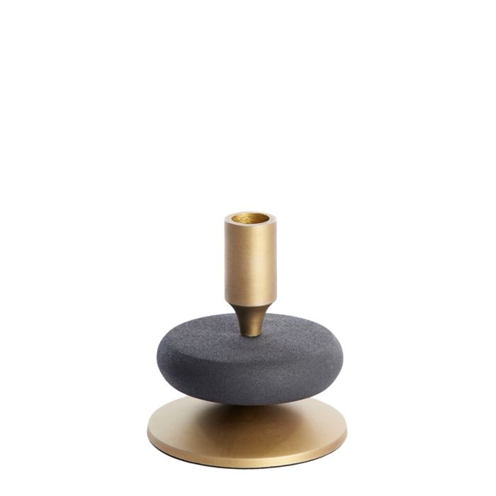 Candle stick Ø11x12 cm VELOUS antique bronze+matt black