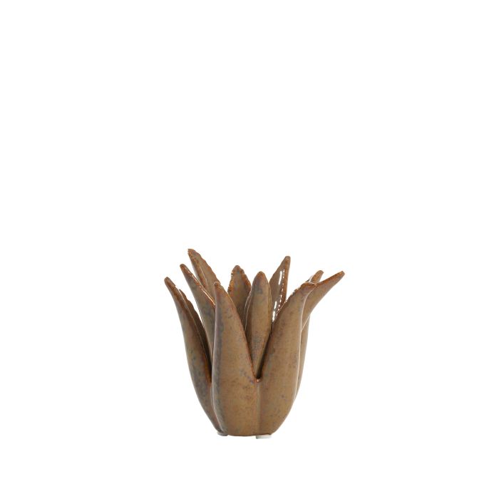 Candle stick Ø11,5x11,5 cm CACTUS ceramics brown-grey