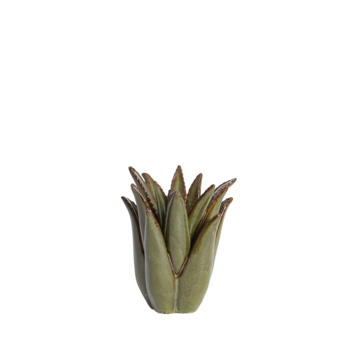 Candle stick Ø13x16 cm CACTUS ceramics dark green